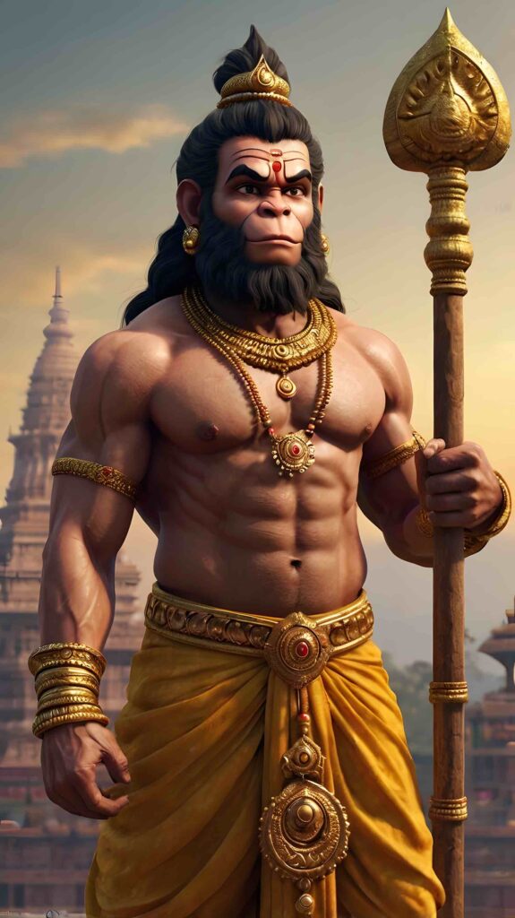 Leonardo Kino XL Majestic Hanuman Ji in Standing PoseA hyperre 3 11zon 1 hanuman ji photo 3d