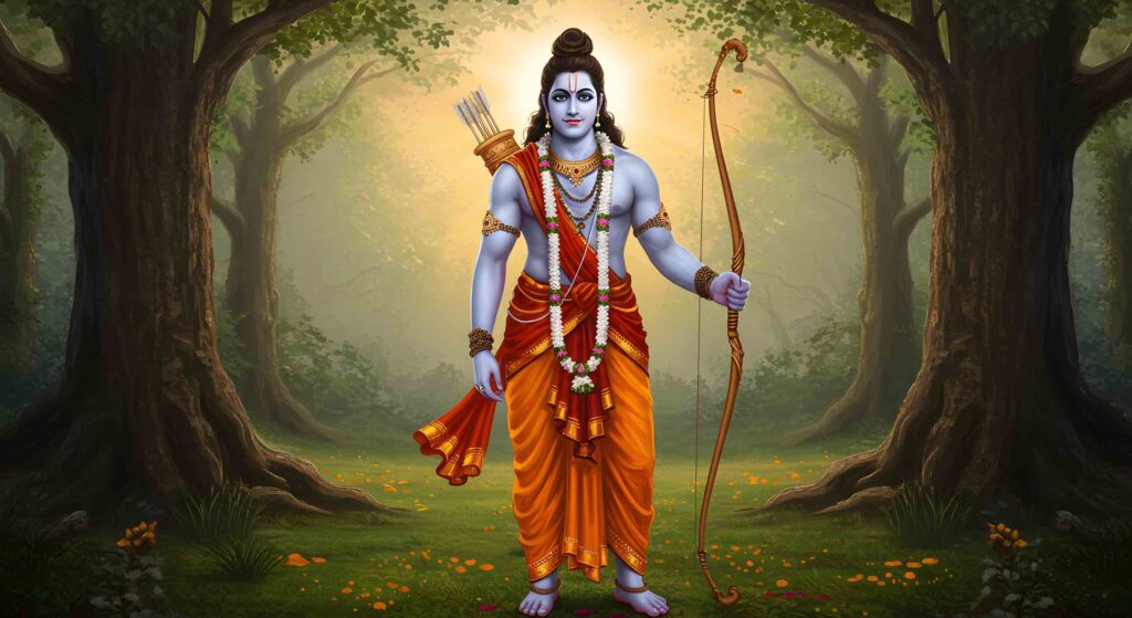 1080p shri ram photo hd – Lord Ram with Bow in Forest