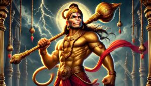 A 4K, dynamic image of Lord Hanuman ready for action, making a powerful 1080p ultra hd hanuman hd wallpaper full of strength.