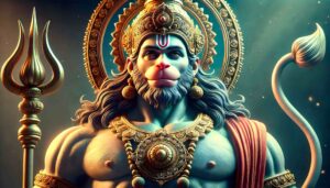 devotional strength lord hanuman hd pics wallpaper A detailed upper-body image of Lord Hanuman in HD, highlighting his divine ornaments and peaceful aura – hanuman pics hd wallpaper full of spiritual grace.