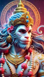 glowing lord hanuman pics hd wallpaper A glowing image of Lord Hanuman’s upper body in HD, with radiant energy symbolizing his spiritual power – hanuman pics hd wallpaper that exudes divine light.