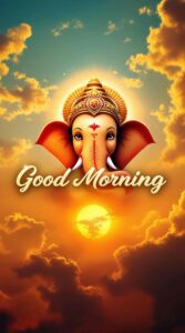 These good morning Ganesh ji images hd bring the majestic presence of Lord Ganesh to start your day with peace.