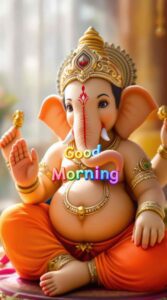 Connect with nature through good morning Ganesh ji images hd, where Lord Ganesh blesses you with peace and prosperity.