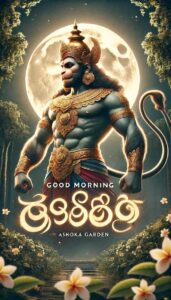 These “good morning images of hanuman ji” capture Hanuman’s courage and power as he stands strong against evil forces.