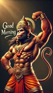 These “good morning images of hanuman ji” portray Hanuman in his ultimate divine form, radiating cosmic energy and infinite wisdom.