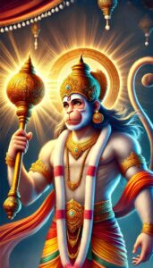 Hanuman Dada photo HD capturing Lord Hanuman sitting grounded, with his mace at his side, embodying calm strength.