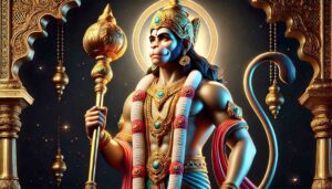 Hanuman Dada photo HD capturing Lord Hanuman standing with his mace, radiating strength and determination.