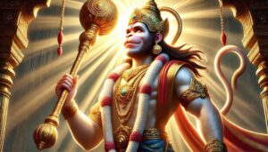 Hanuman Dada photo HD depicting Lord Hanuman with his mace raised in a powerful pose, radiating divine energy.