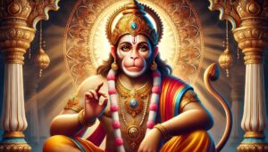 Hanuman Dada photo HD capturing Lord Hanuman in a moment of spiritual enlightenment, radiating wisdom.