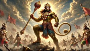 The mighty warrior Hanuman on the battlefield, rendered in powerful detail for Hanuman hd pics 1080p.