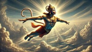 Lord Hanuman's divine flight across the sky captured in perfect detail in this Hanuman hd pics 1080p.