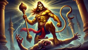 A majestic depiction of Lord Hanuman’s divine strength and love for Lord Rama, ideal for Hanuman hd pics 1080p.