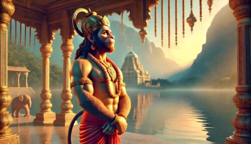 Hanuman Ji standing photo reflects the deity’s devotion to Lord Ram and his readiness to serve.