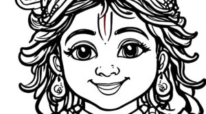 images of krishna for colouring greetfuly 11 "Images of krishna for colouring" with Krishna in a happy pose provide easy and fun images for young children to colour.