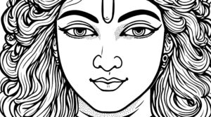 images of krishna for colouring greetfuly 7 Images of krishna for colouring" with Krishna's peaceful expression offer a serene colouring experience for young children.