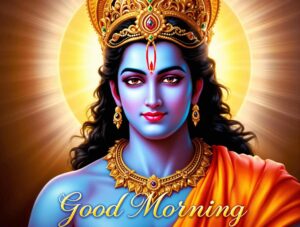 Start mornings with divine blessings through jai shri ram good morning images download, showcasing Lord Ram’s radiant glow.