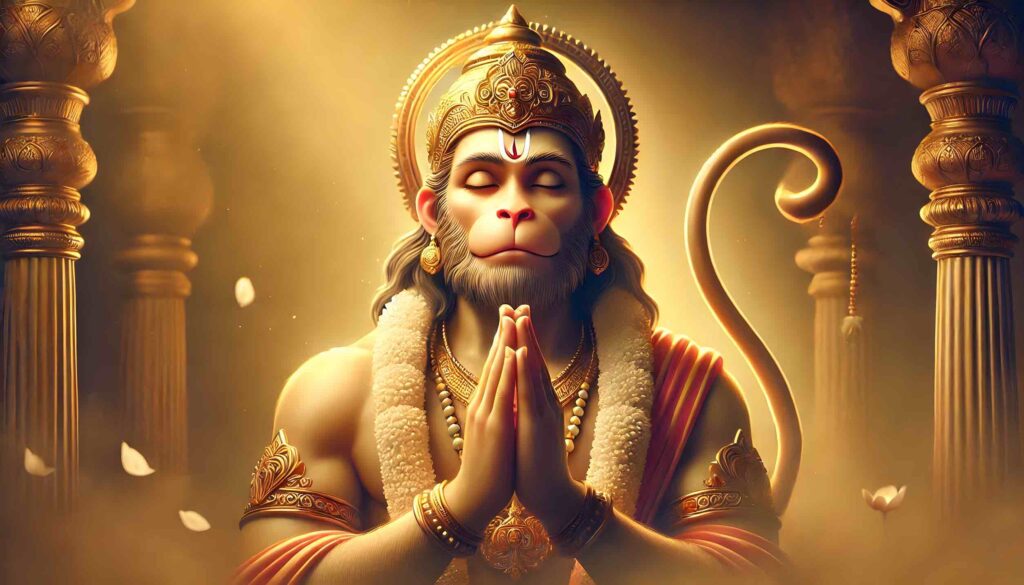 A serene Hanuman Dada photo HD, showing Lord Hanuman in a devotional pose, radiating calm and reverence.