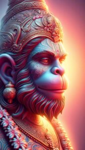 wise lord hanuman hd pics wallpaper A serene Lord Hanuman in HD, captured in an upper-body close-up, showcasing his divine expression and strength. This is a perfect example of hanuman pics hd wallpaper.