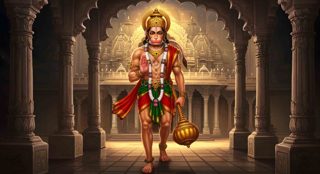 Hanuman Guarding a Temple Gate – Protective Animation 11