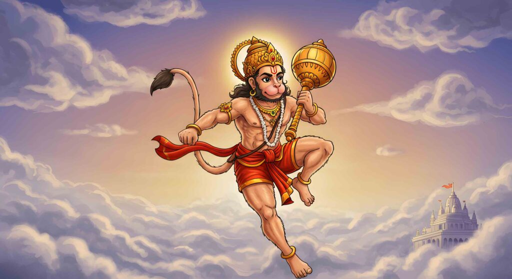 Hanuman Leaping – Cartoon Style 3