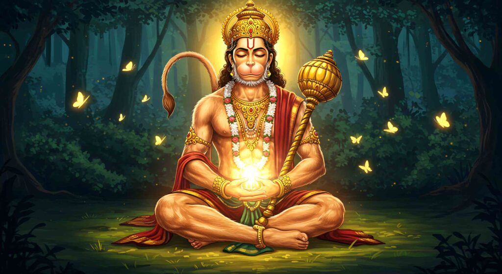 Meditating Hanuman – Divine Aura 14