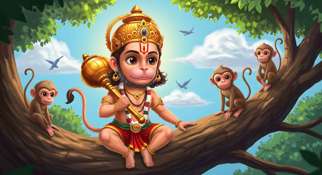 Playful Hanuman – Cartoon Style 16